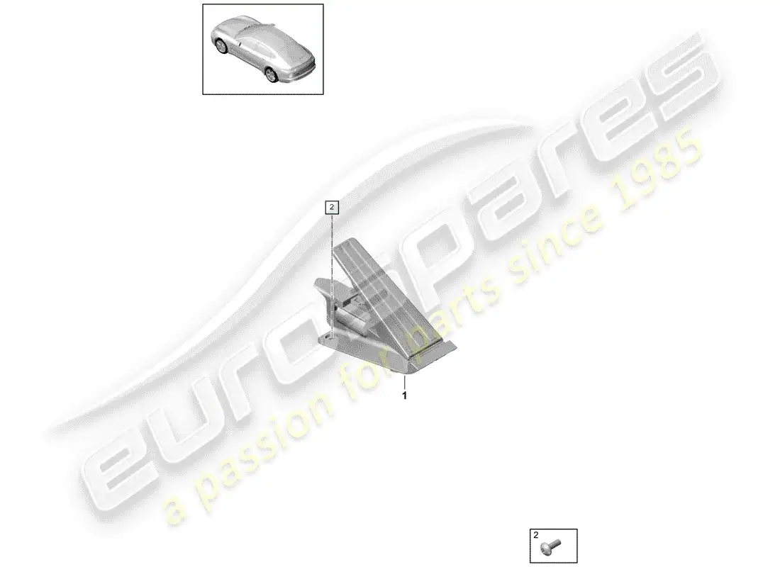 porsche 2018 (panamera 971-1) brake and acc. pedal assembly parts diagram