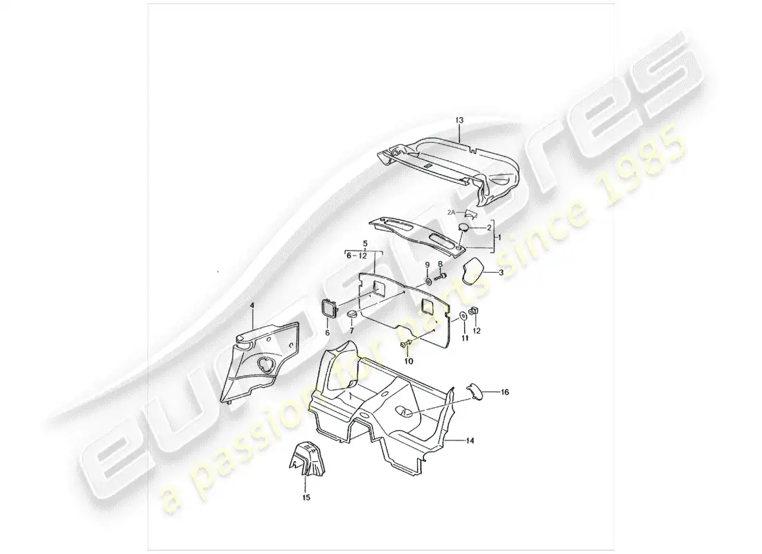 porsche 2000 (996) trims parts diagram