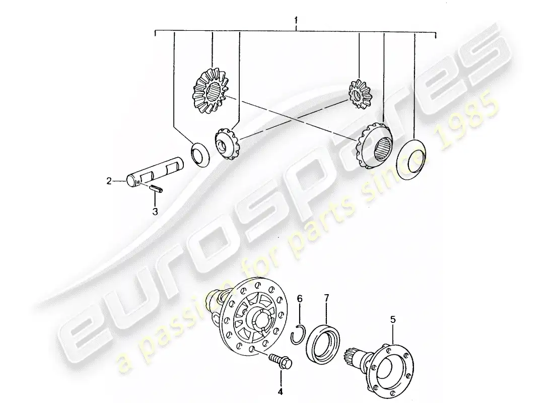 porsche 2002 (986 boxster) differential - d - mj 2000>> parts diagram