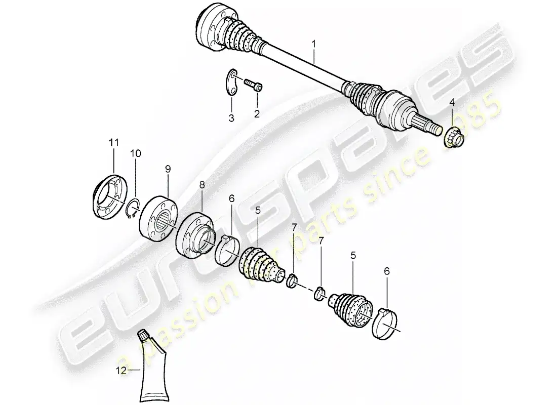 porsche 2004 (carrera gt) drive shaft parts diagram