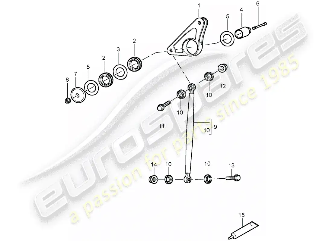 porsche 2004 (carrera gt) rear axle - rocker arm - push rod parts diagram
