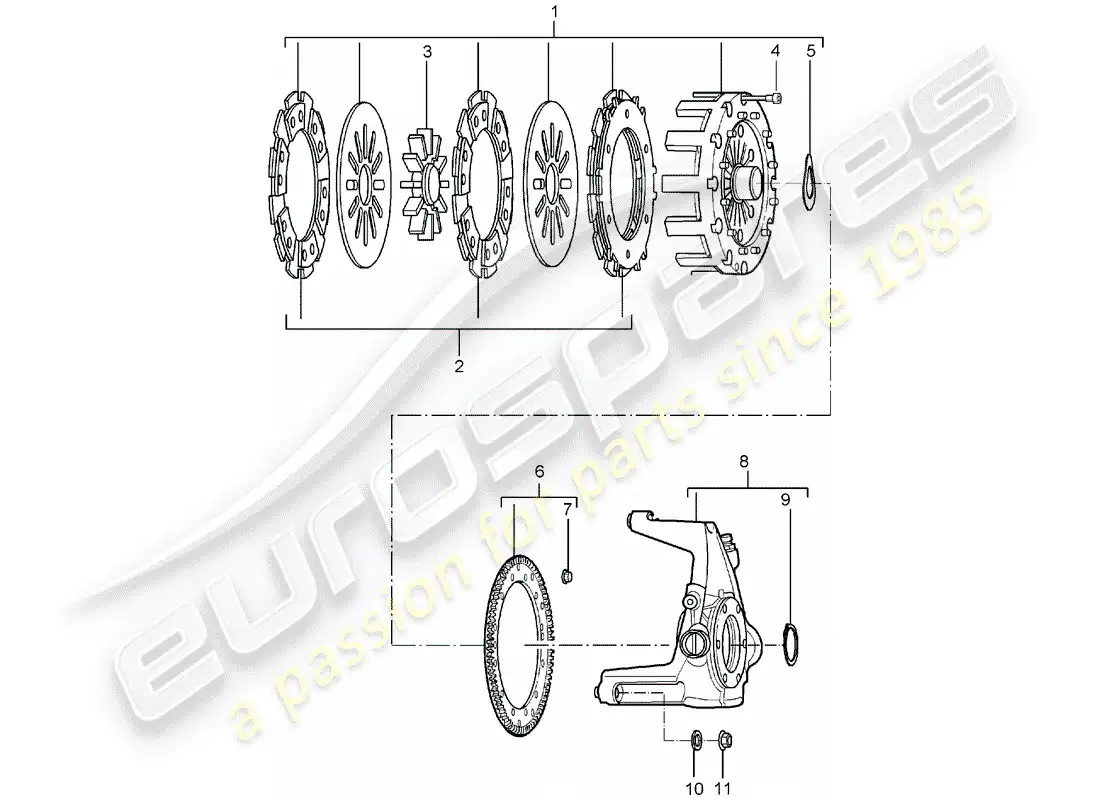 porsche 2006 (carrera gt) clutch parts diagram