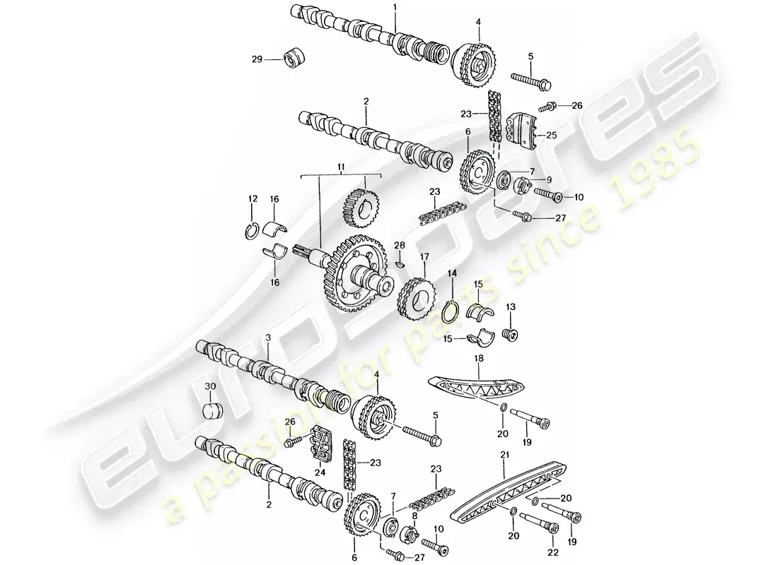 porsche 2001 (996 turbo / gt2) valve control parts diagram