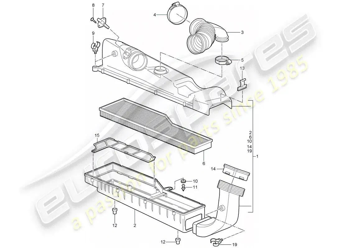 porsche 2006 (997-1) air cleaner parts diagram
