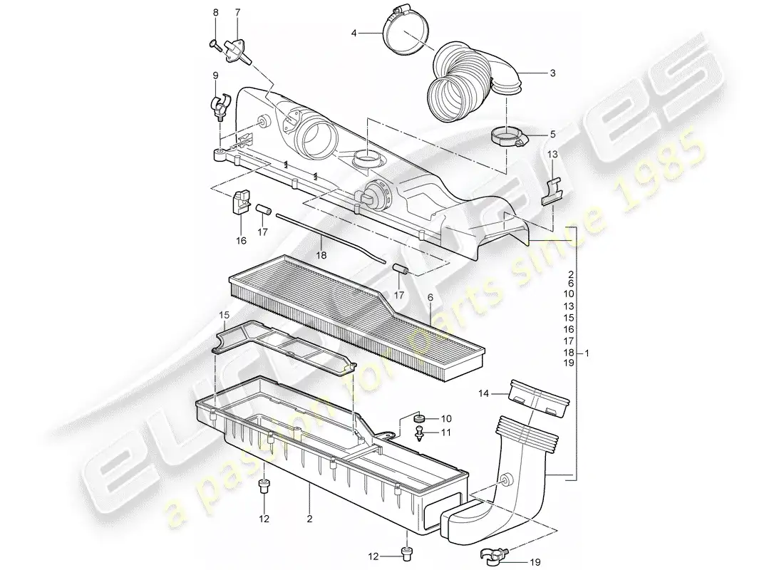 porsche 2006 (997-1) air cleaner parts diagram