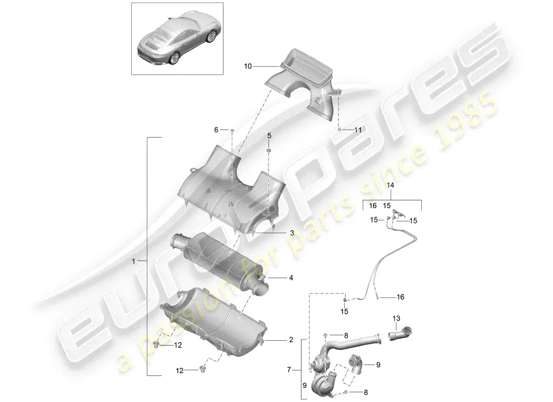 porsche 2020 (991-2) air cleaner parts diagram
