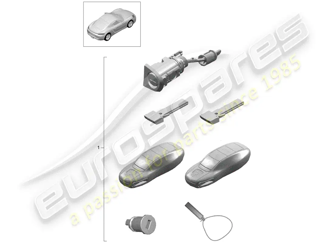 porsche 2019 (718 cayman) repair kit parts diagram