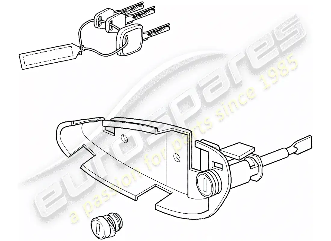 porsche 2001 (986 boxster) repair kits - 1 set lock cylinders parts diagram