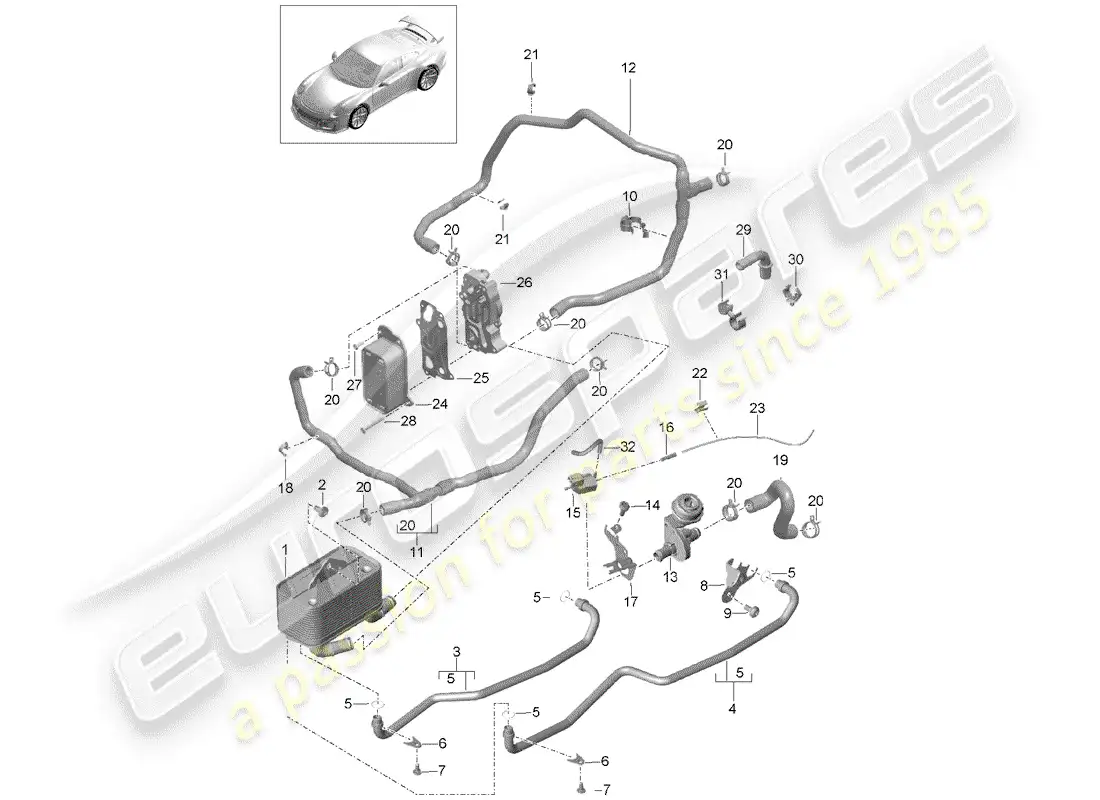 porsche 2015 (991-1 r/gt3/rs) - pdk - parts diagram