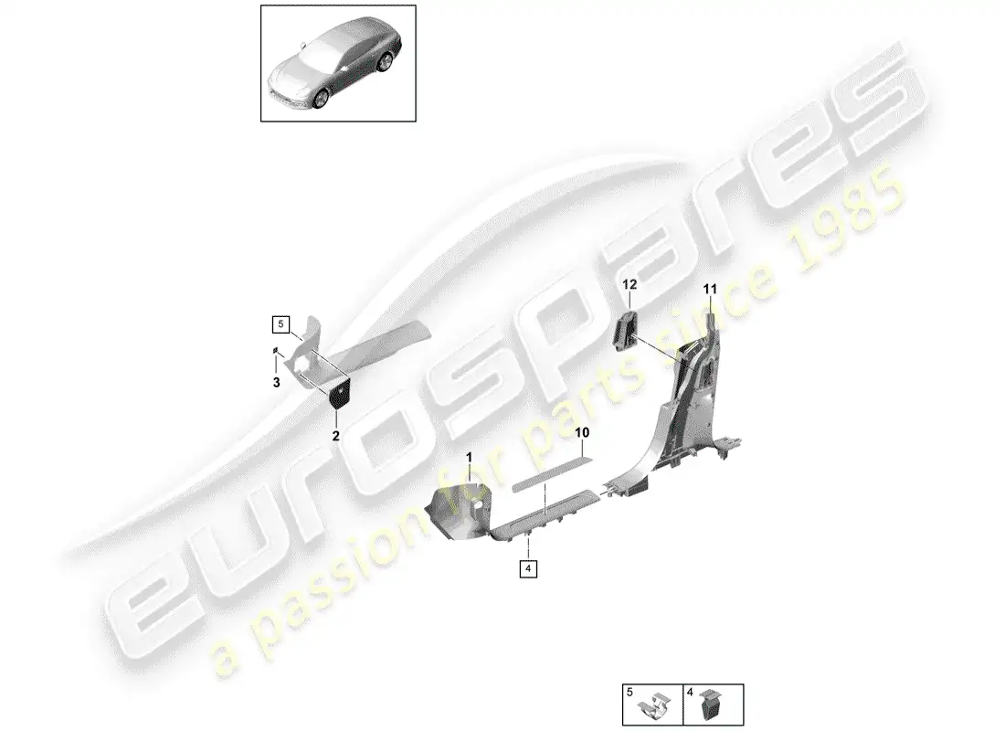 porsche 2019 (panamera 971-1) sill panel trim parts diagram