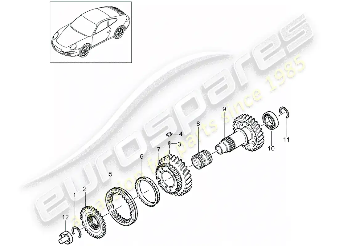 porsche 2011 (997-2) reverse gear parts diagram