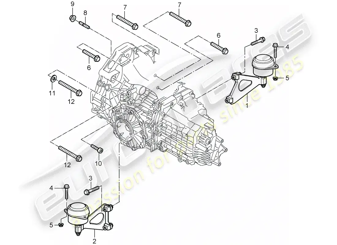 porsche 2007 (987 boxster) manual gearbox parts diagram