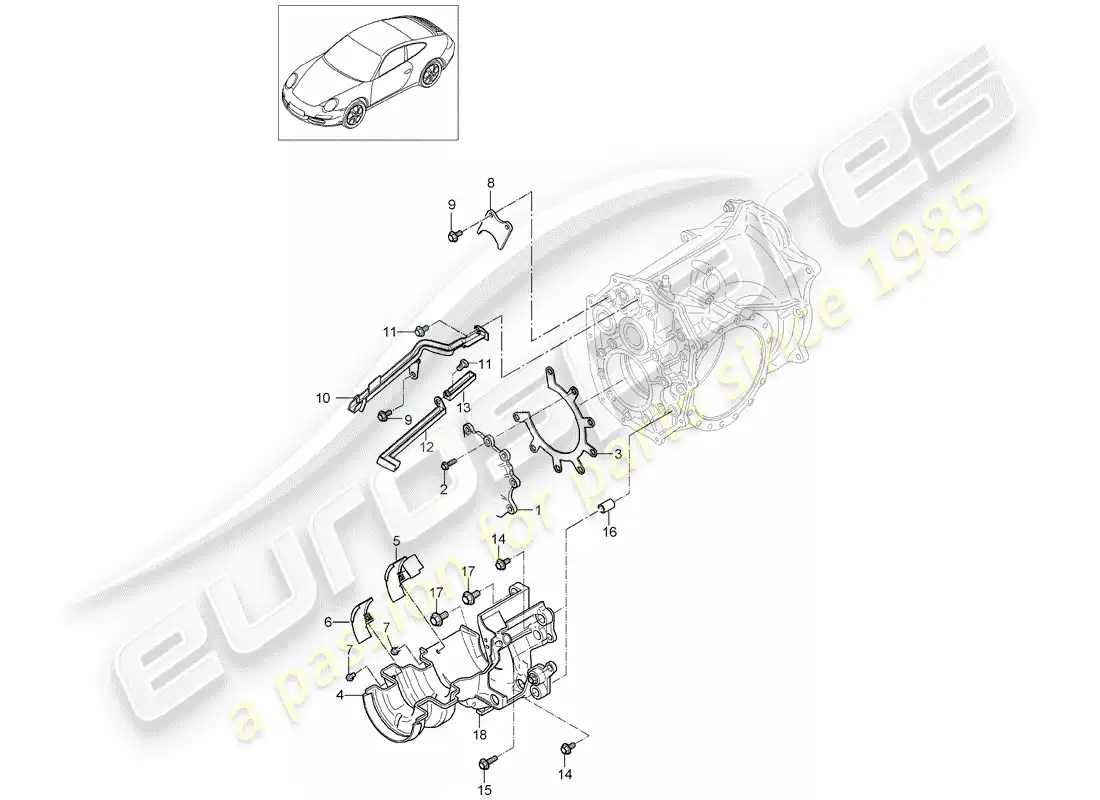 porsche 2011 (997-2) gears and shafts parts diagram