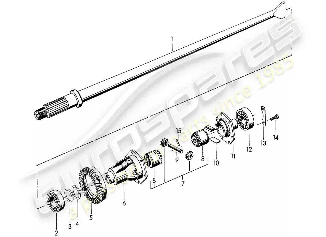 porsche 1962 (356b/356c) differential parts diagram