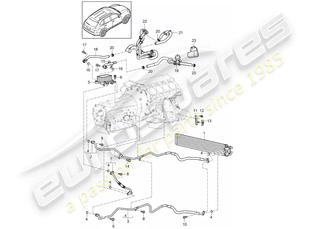 porsche 2014 (cayenne e2 92a) tiptronic part diagram