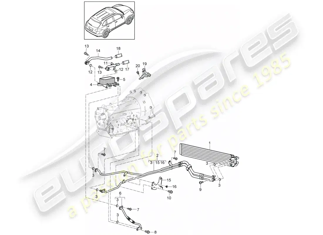 porsche 2014 (cayenne e2 92a) tiptronic part diagram