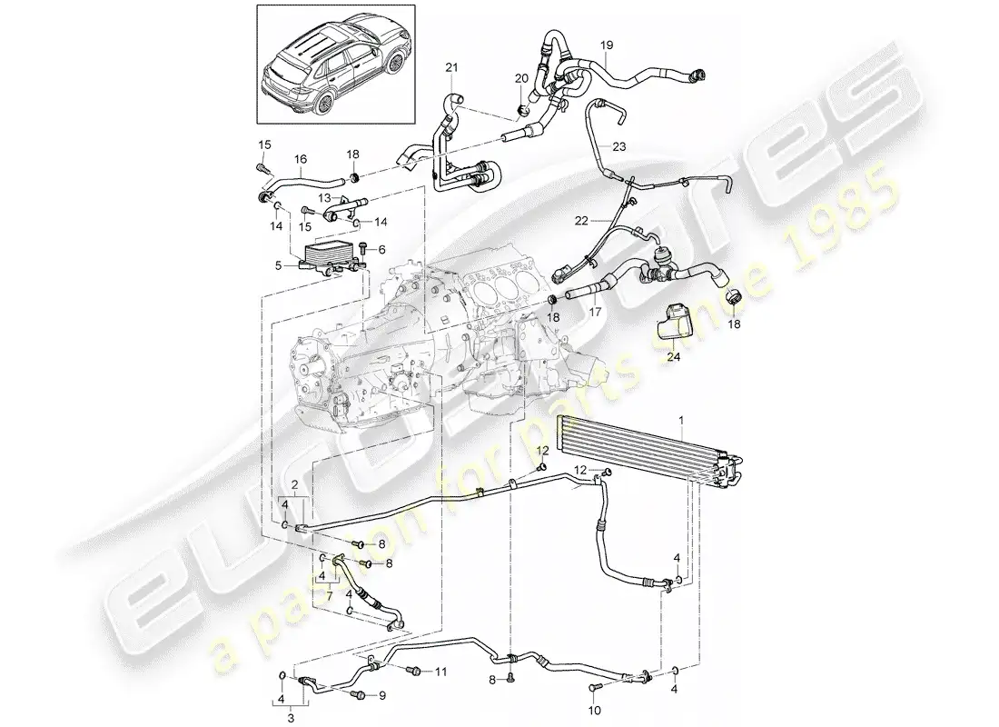 porsche 2014 (cayenne e2 92a) tiptronic part diagram