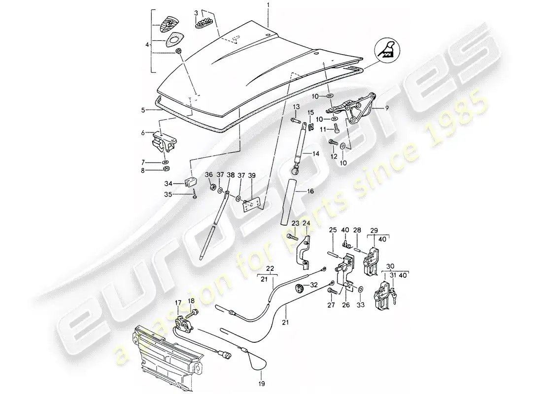 porsche 1997 (993) cover parts diagram