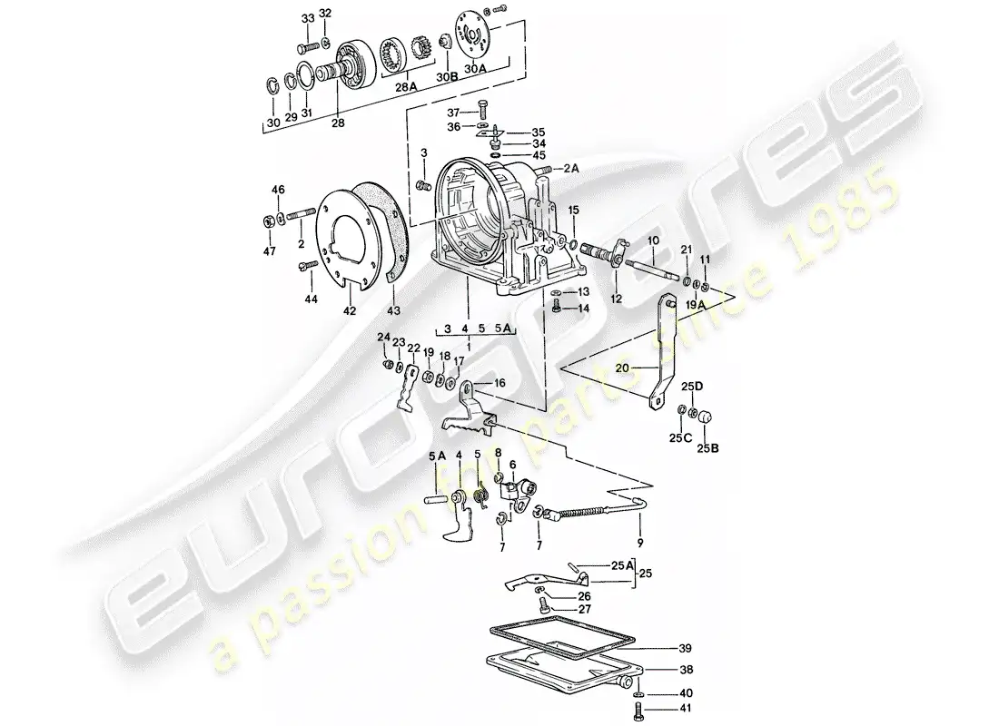 porsche 1988 (924s) transmission case - automatic transmission parts diagram