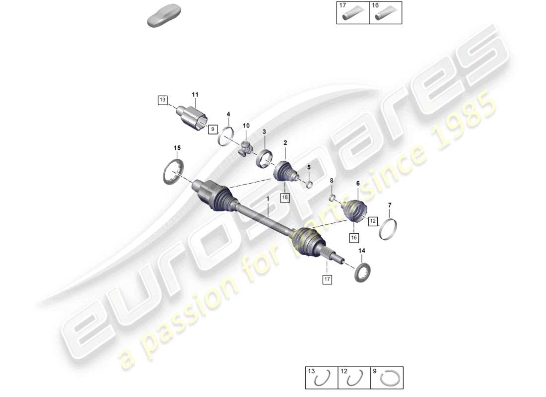 porsche 2021 (panamera 971-2) drive shaft front axle part diagram
