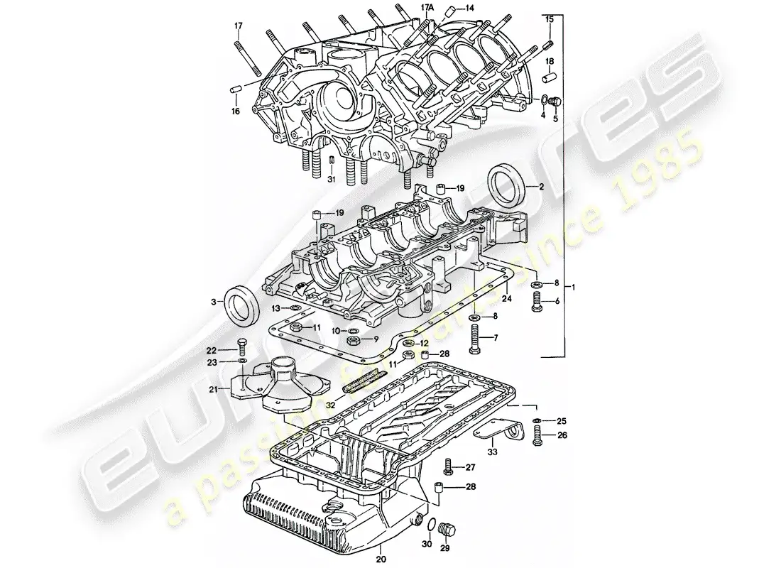 porsche 1979 (928) crankcase parts diagram