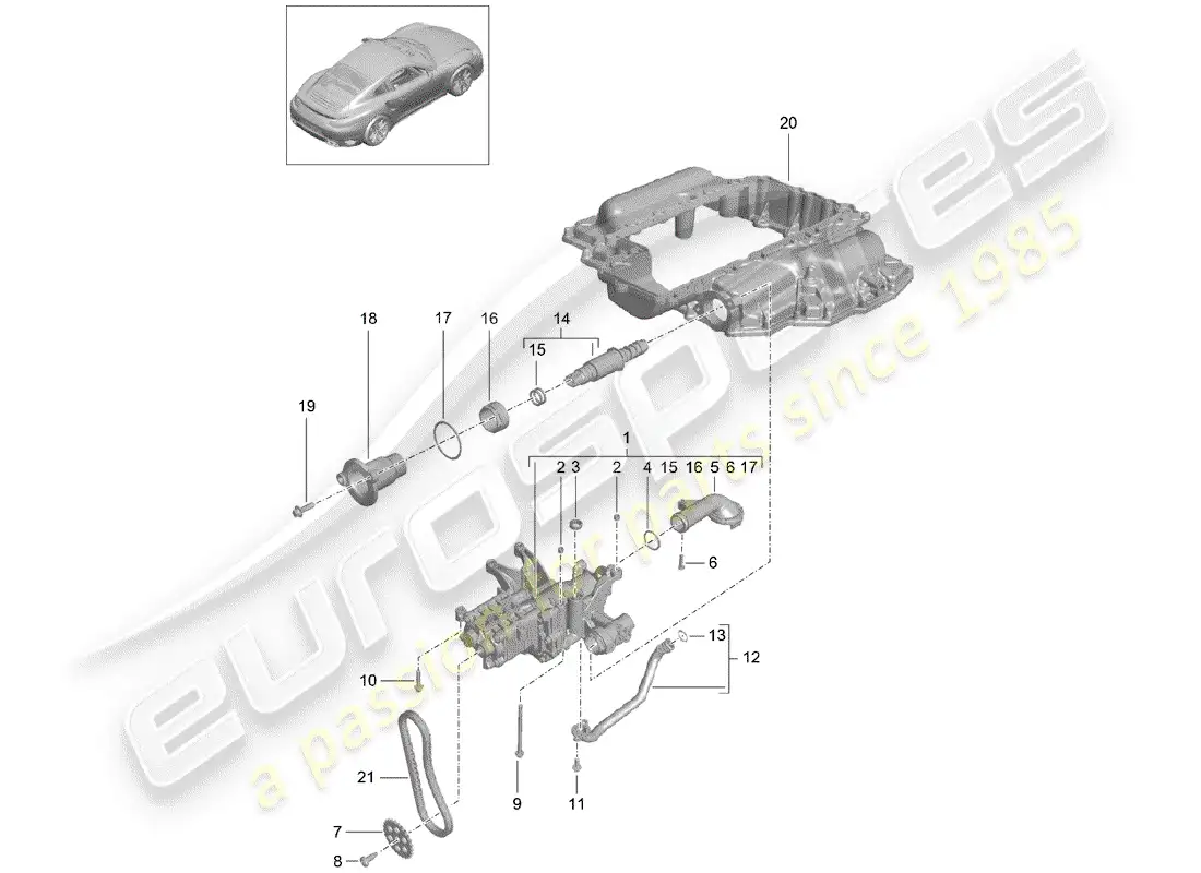 porsche 2014 (991-1 turbo) oil pump parts diagram