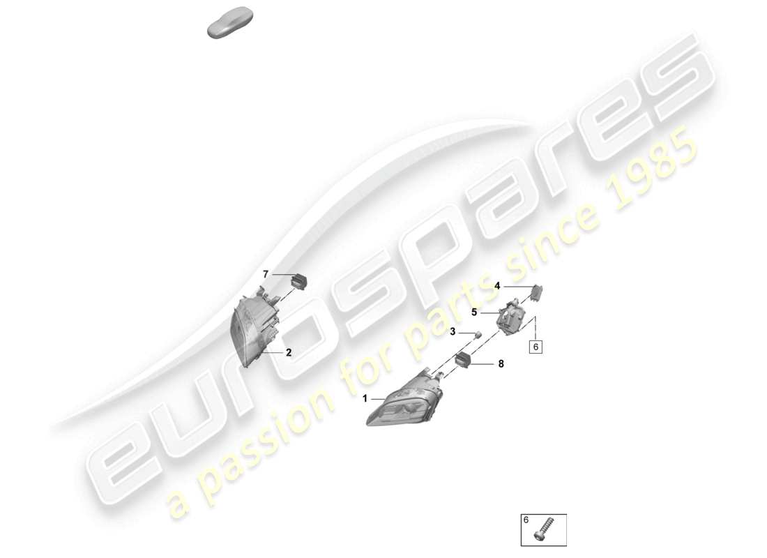porsche 2025 (taycan 9j1-2) led headlight part diagram