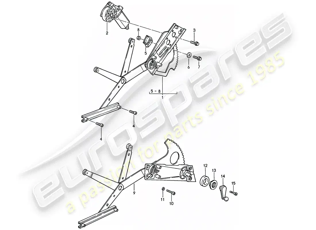porsche 1988 (911) window regulator parts diagram