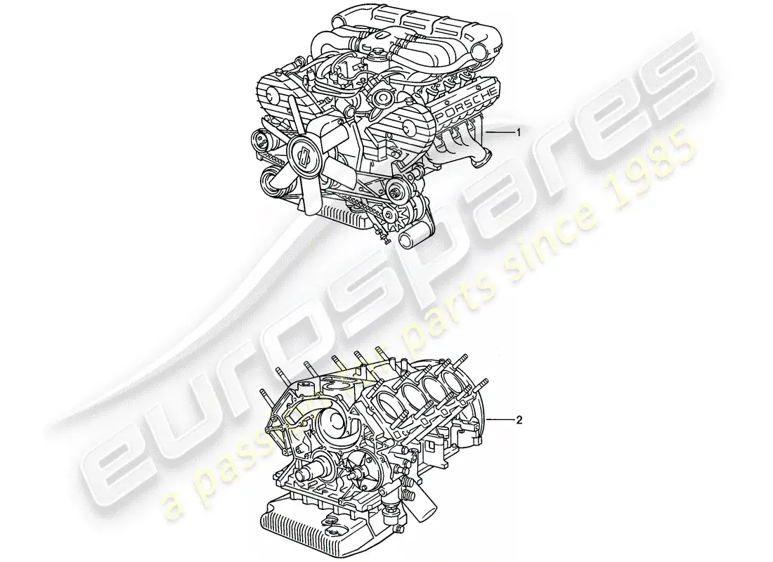 porsche 1986 (928) replacement engine parts diagram