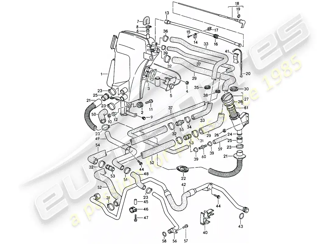 porsche 1994 (993) oil tank - lines parts diagram