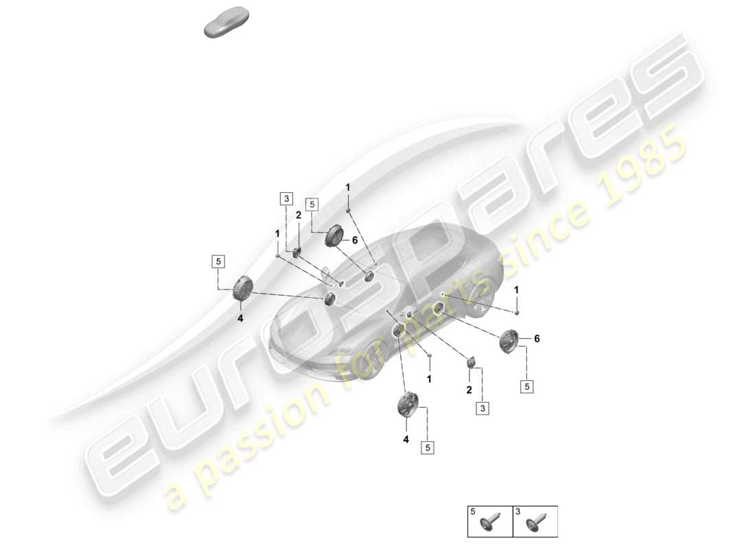 porsche 2026 (taycan 9j1-2) loudspeaker basic part diagram