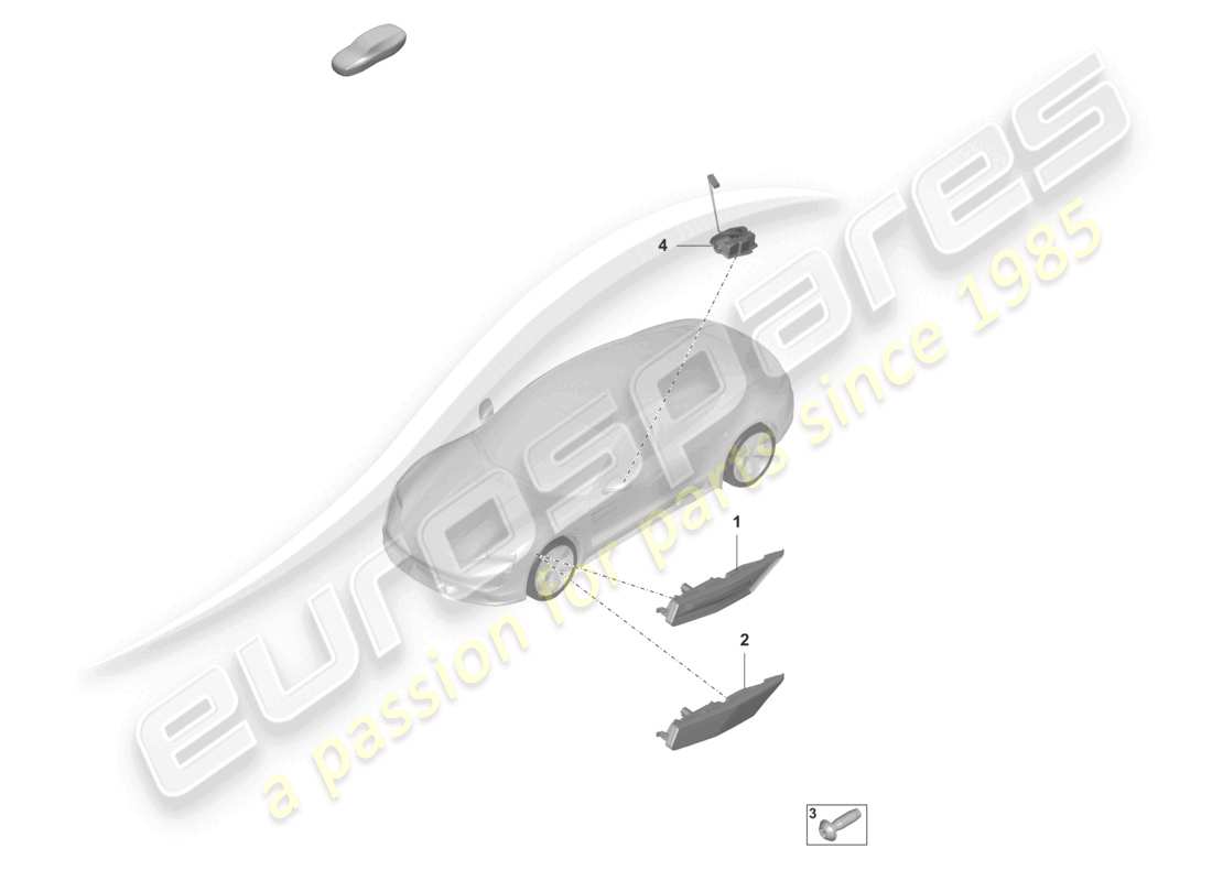 porsche 2022 (taycan 9j1-1) turn signal repeater side marker light control unit for day driving light part diagram