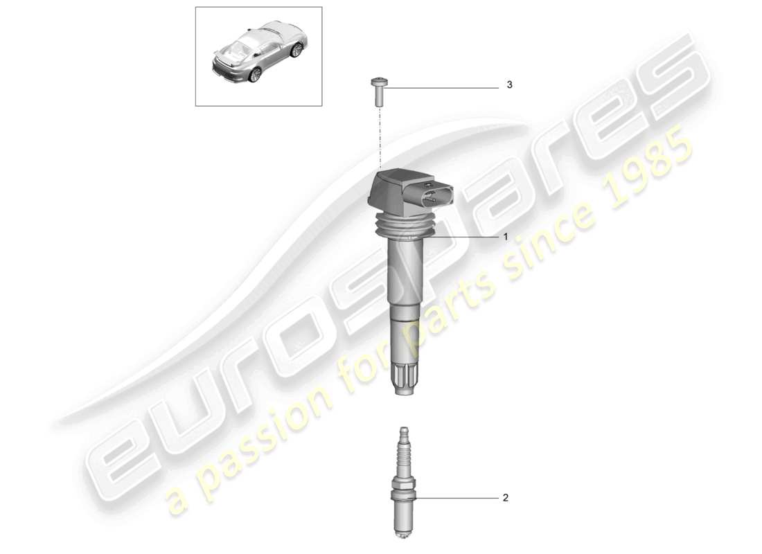 porsche 2021 (991-2 r/gt3/rs) ignition system part diagram