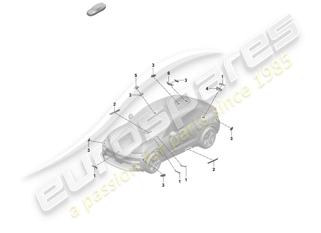 porsche 2025 (macan-e) aerial for access and start authorisation (kessy) part diagram