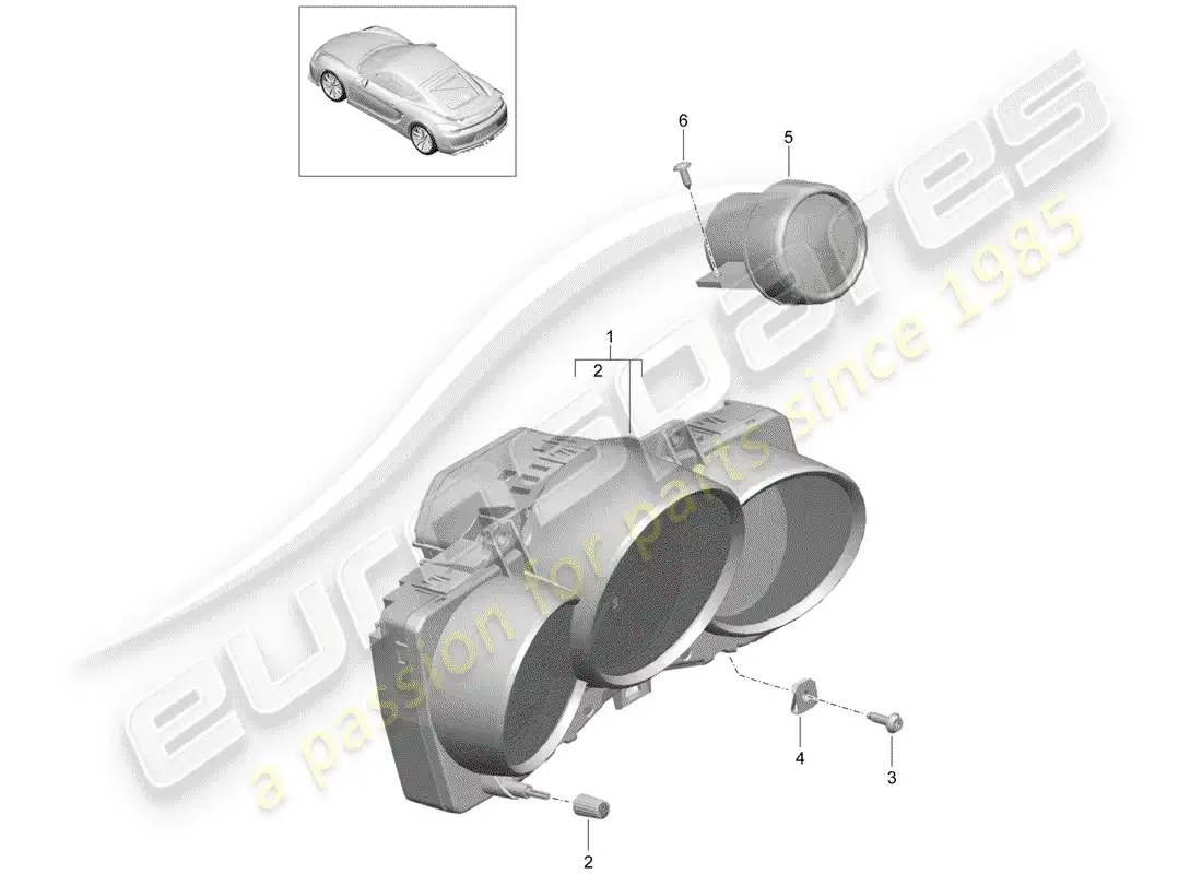 porsche 2016 (981 cayman gt4) instrument cluster parts diagram
