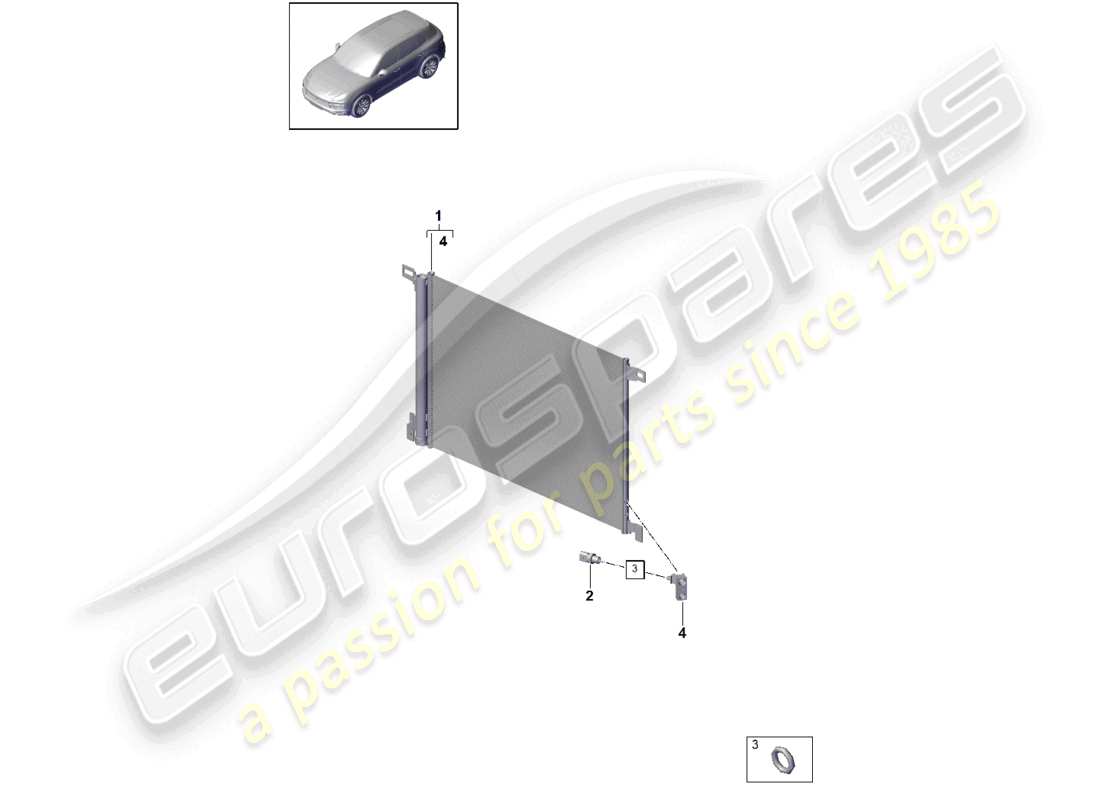 porsche 2022 (cayenne e3 9ya/9yb) condenser air conditioning part diagram