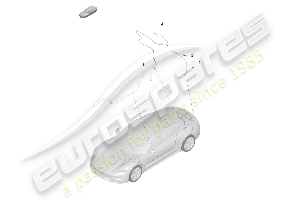porsche 2021 (taycan 9j1-1) pipe/hose line reversing camera rear window wiper part diagram