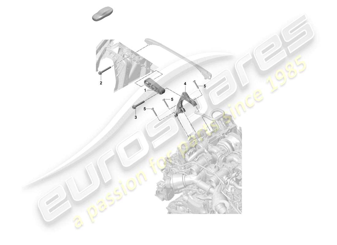 porsche 2024 (panamera 976) engine lifting tackle engine support part diagram