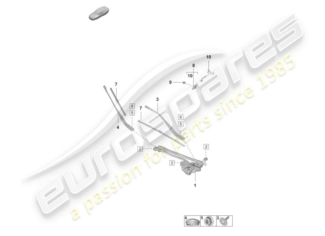 porsche 2023 (taycan 9j1-1) windscreen wiper system, compl front rain sensor part diagram