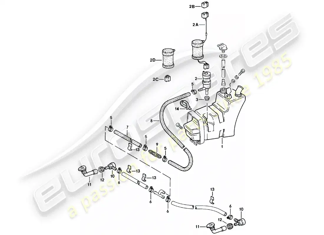 porsche 1980 (911) windshield washer unit - headlight washer system - d - mj 1980>> parts diagram