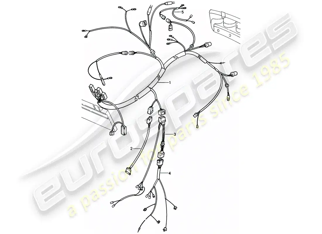 porsche 1982 (928) harness - rear end parts diagram