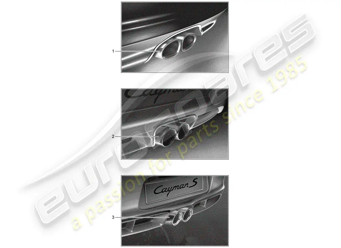 porsche 2008 (tequipment) sports tailpipe parts diagram