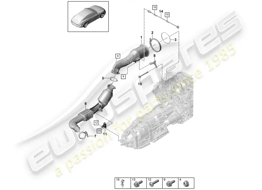 porsche 2019 (panamera 971-1) exhaust system parts diagram
