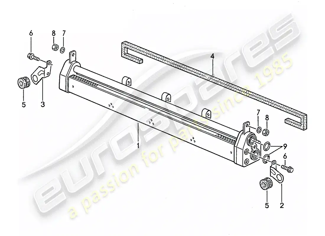 porsche 1988 (928) engine oil cooling - d - mj 1990>> parts diagram