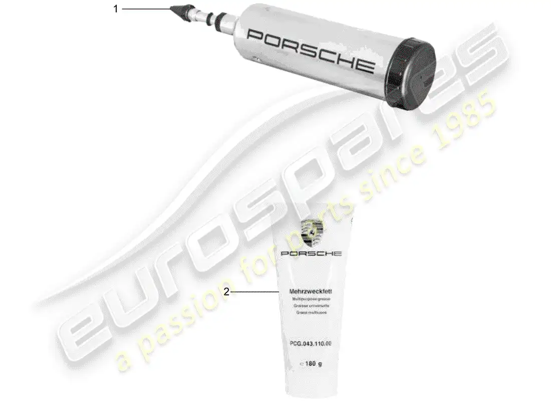 porsche 1956 (accessories) tool - lubricants parts diagram