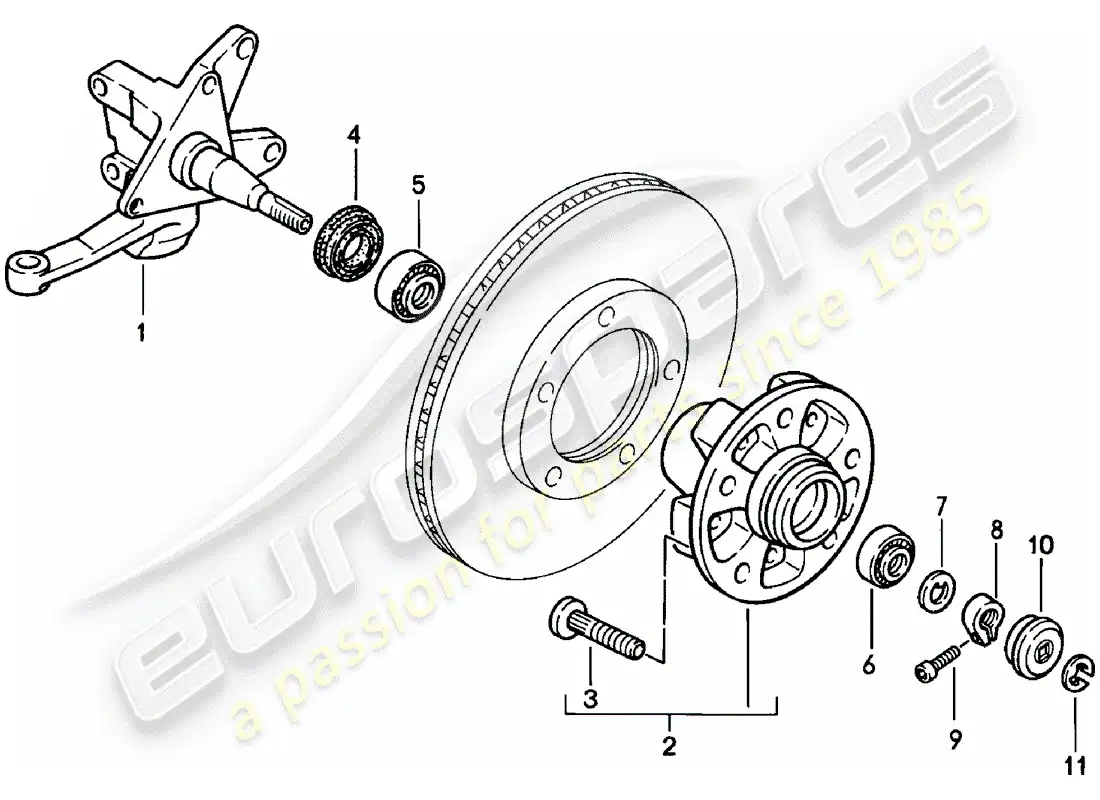 porsche 1983 (924) steering knuckle - - lubricants parts diagram