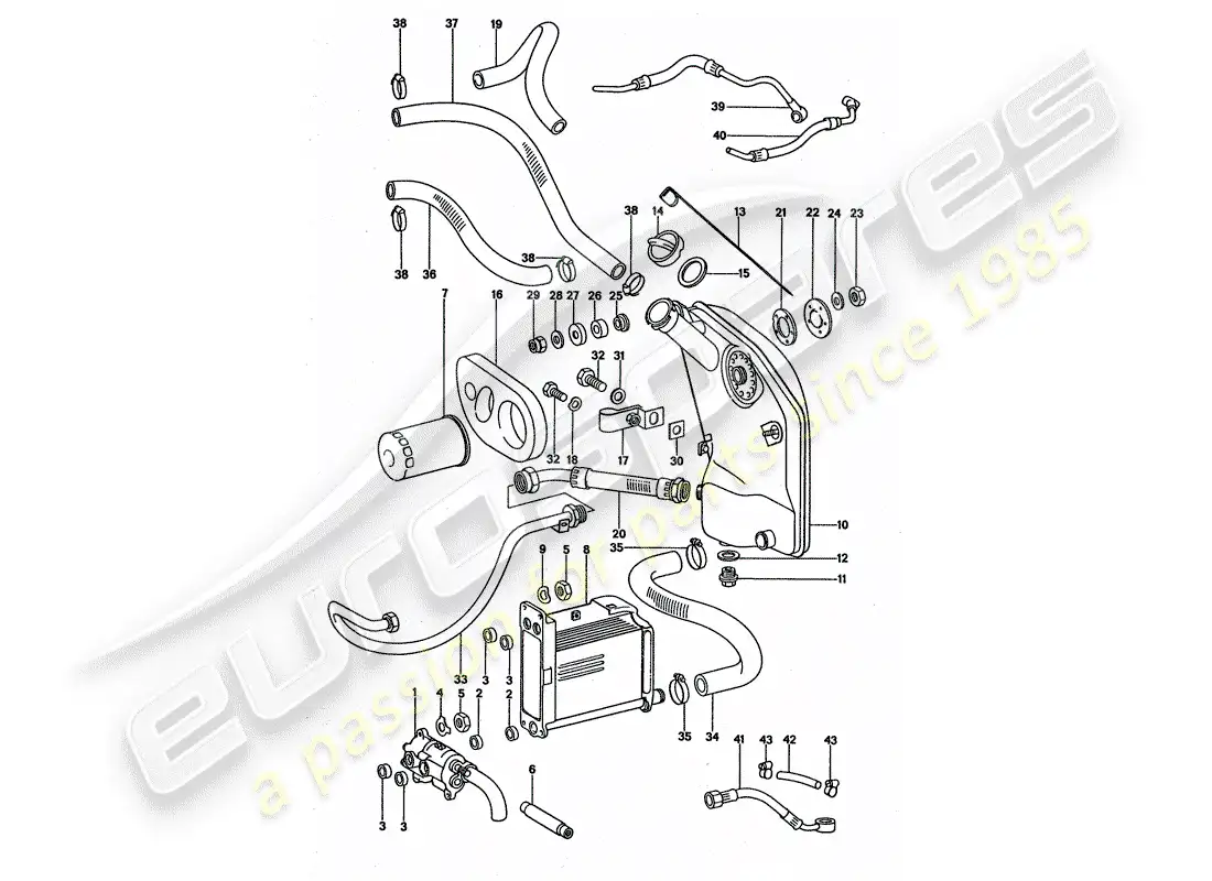 porsche 1976 (911 turbo) engine lubrication parts diagram