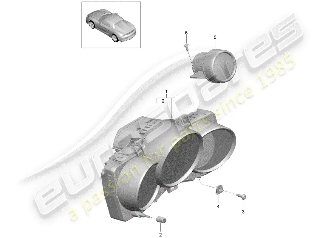porsche 2016 (981 boxster spyder) instruments parts diagram