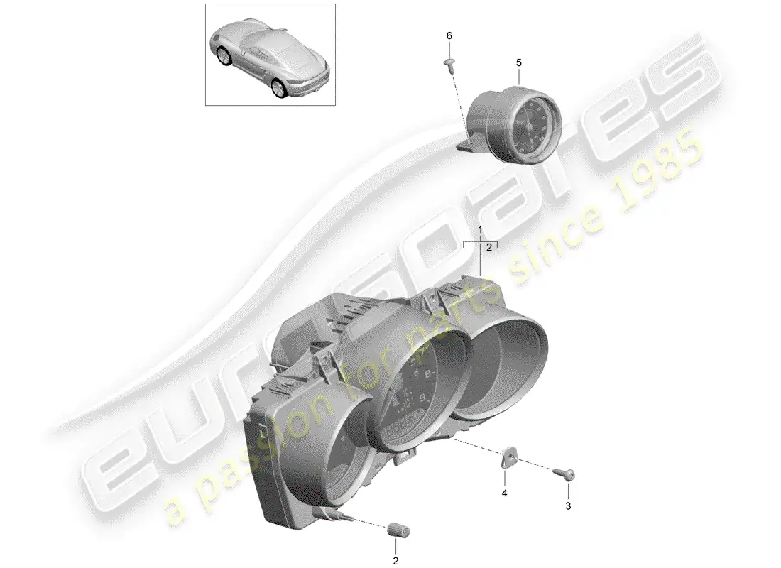 porsche 2017 (718 cayman) instrument cluster parts diagram