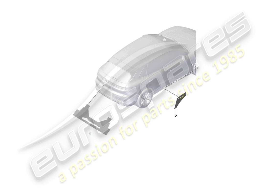 porsche 2024 (cayenne e3 pa) assembly aid for lettering rear for rear lid for fender part diagram
